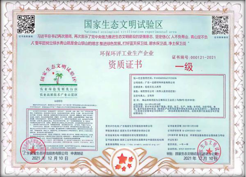 环保环评工业生产企业资质证书